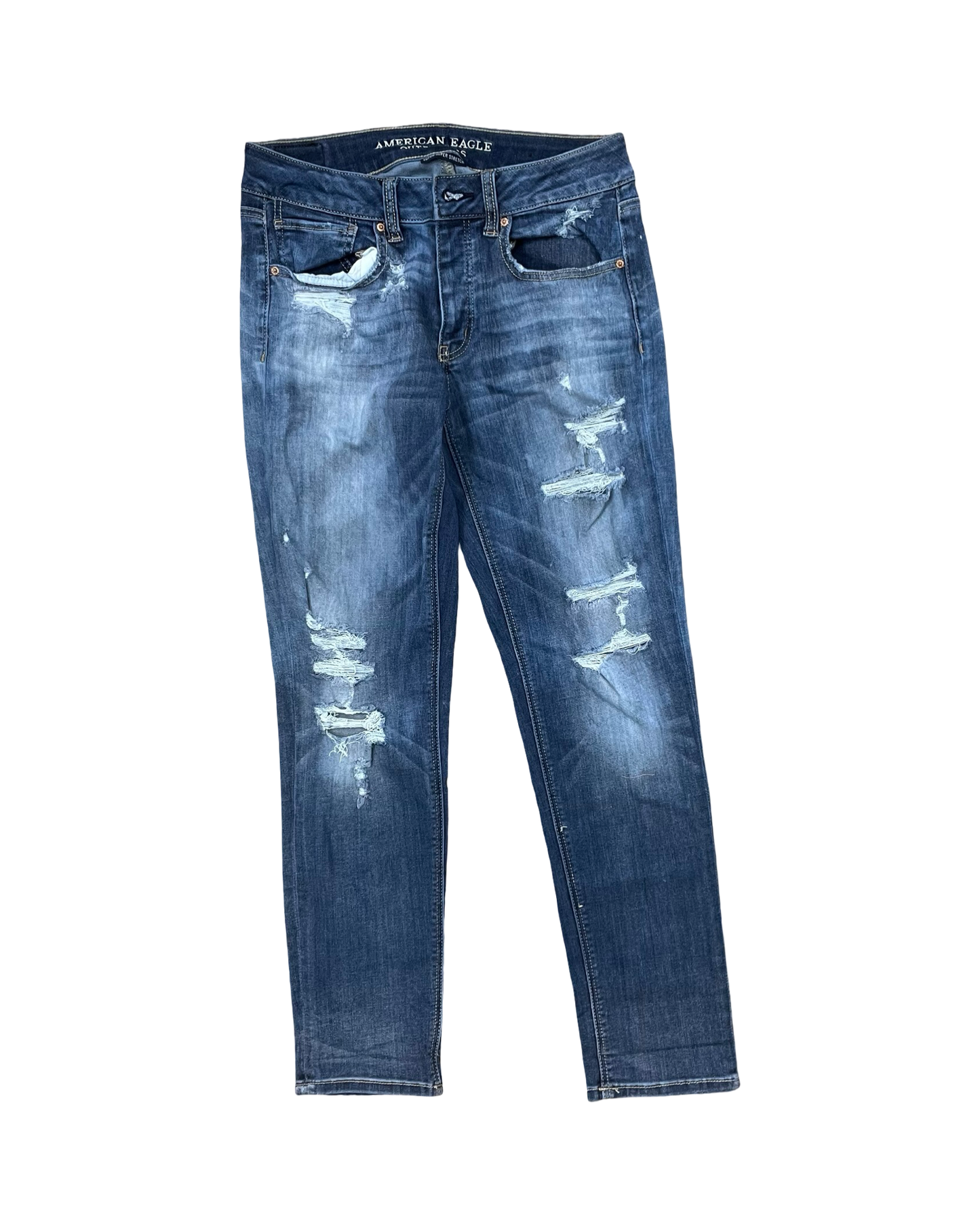 Jeans Skinny By American Eagle In Blue Denim, Size:2
