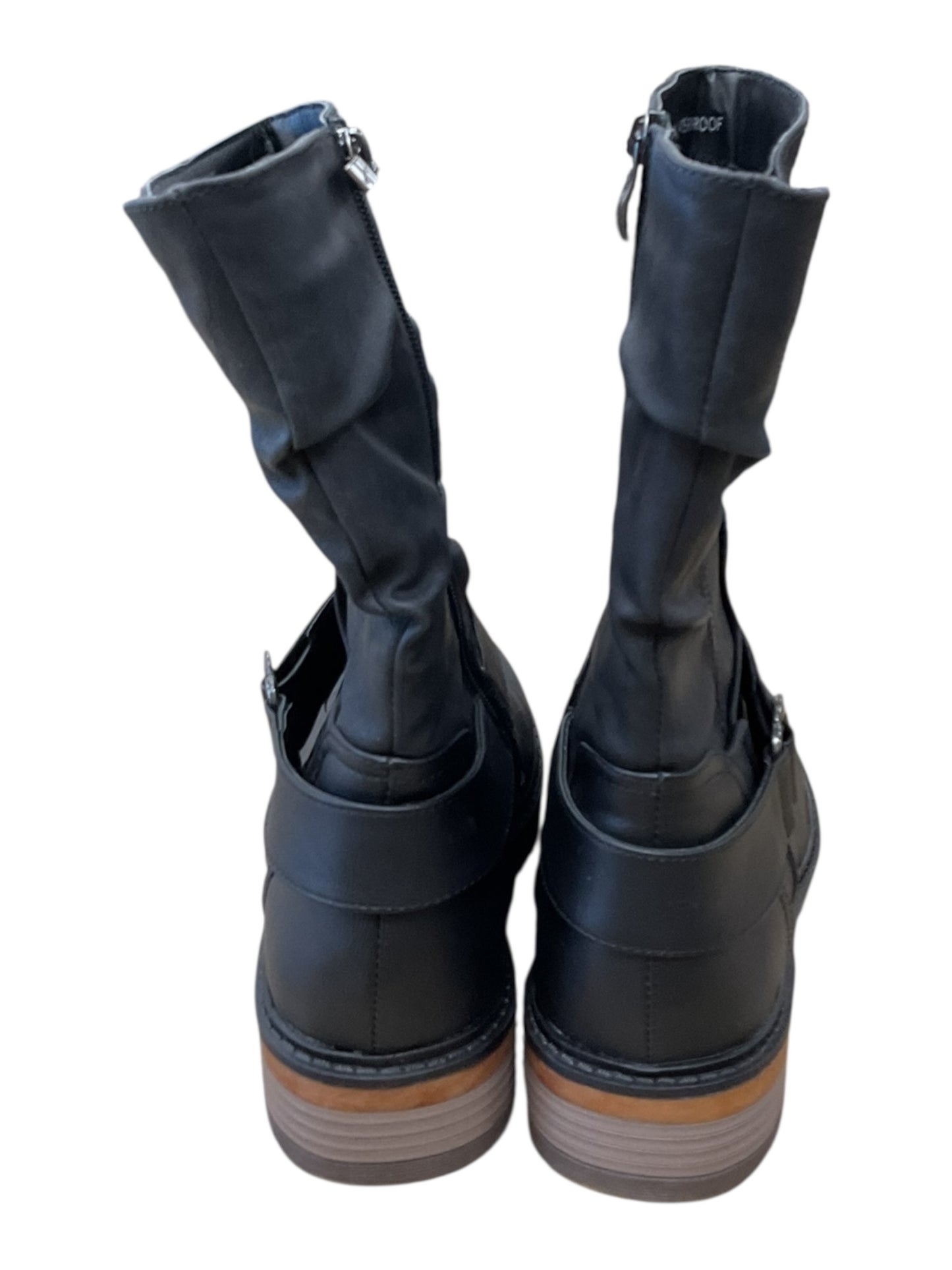 Boots Mid-Calf Flats By Clothes Mentor In Black, Size:8