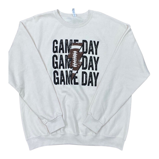 Sweatshirt Crewneck By Jerzees In Cream, Size:Xl