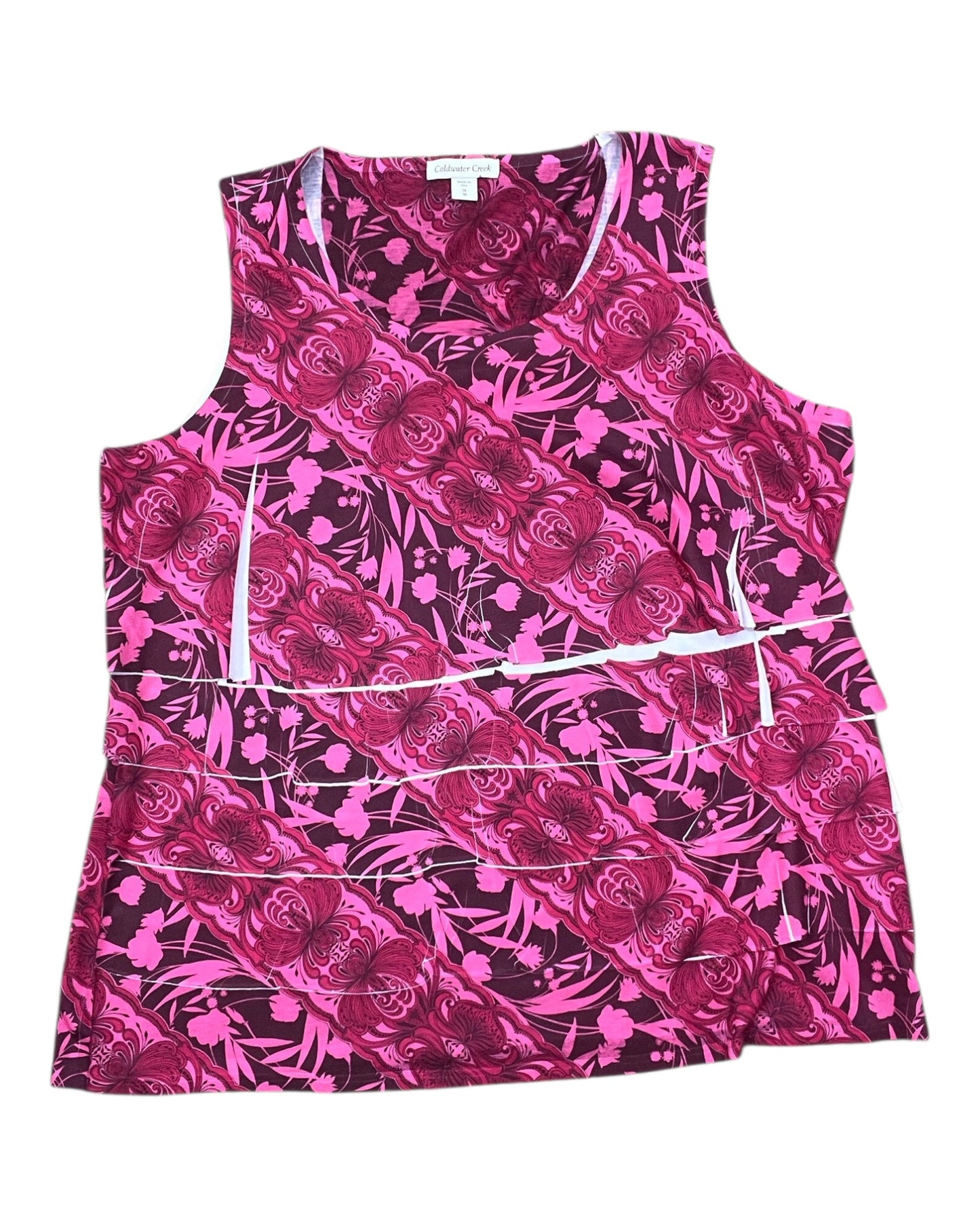 Top Sleeveless By Coldwater Creek In Pink, Size:1X