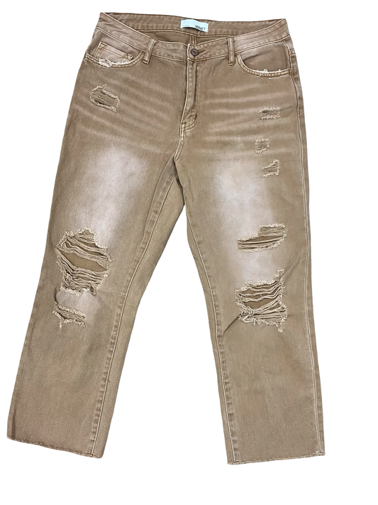 Jeans Wide Leg By Vervet In Brown Denim, Size:10