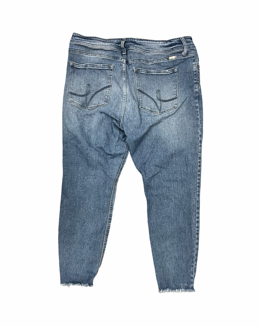 Jeans Skinny By Kancan In Blue Denim, Size:18