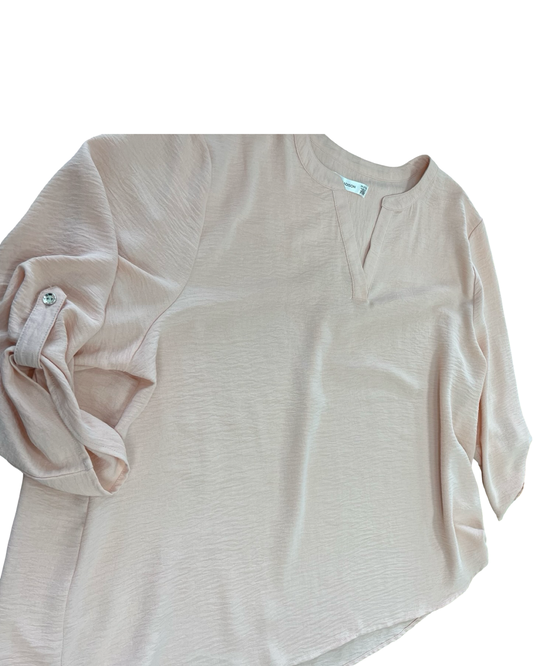 Top 3/4 Sleeve By 89Th And Madison In Peach, Size:3X