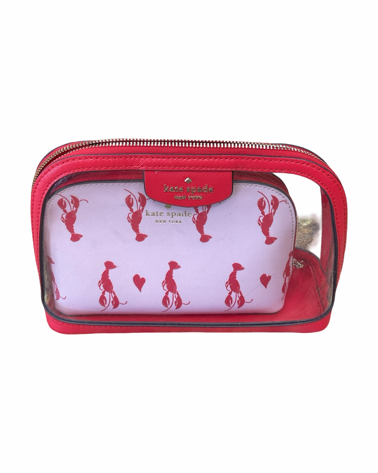 Makeup Bag Designer By Kate Spade In Red, Size:Medium