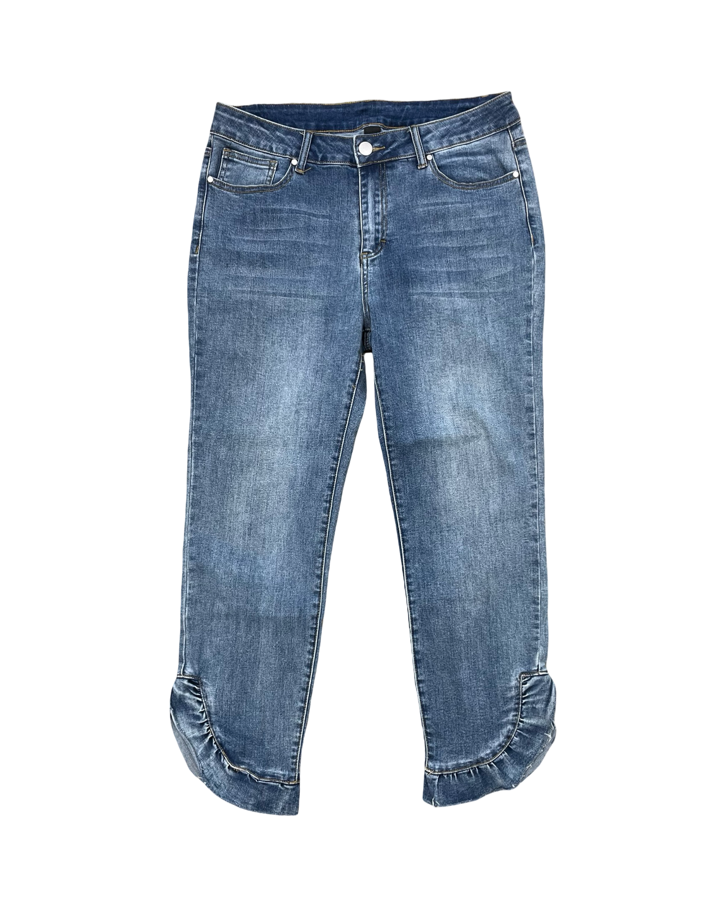 Jeans Cropped By Jw In Blue Denim, Size:10