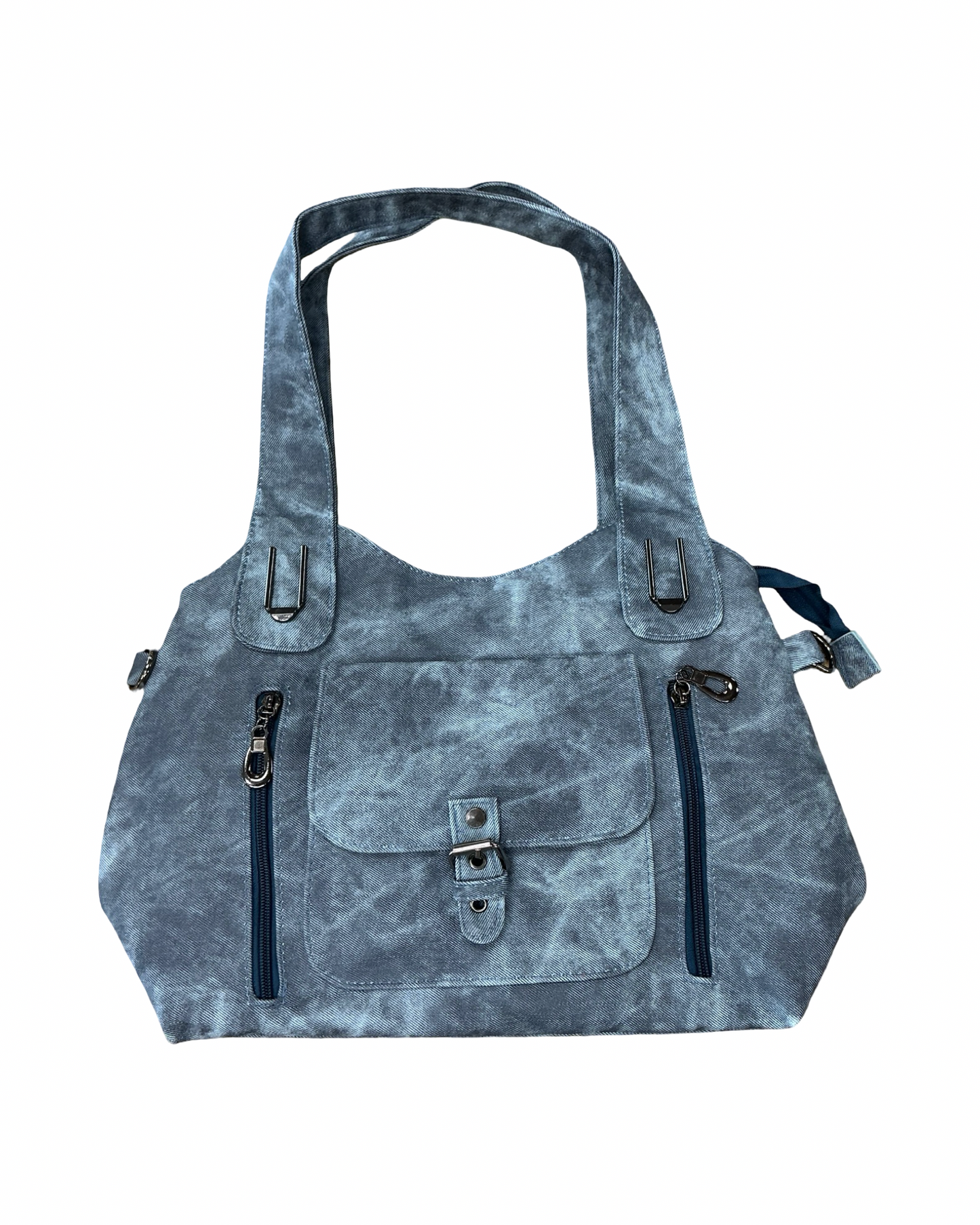 Handbag By Clothes Mentor In Blue Denim, Size:Medium