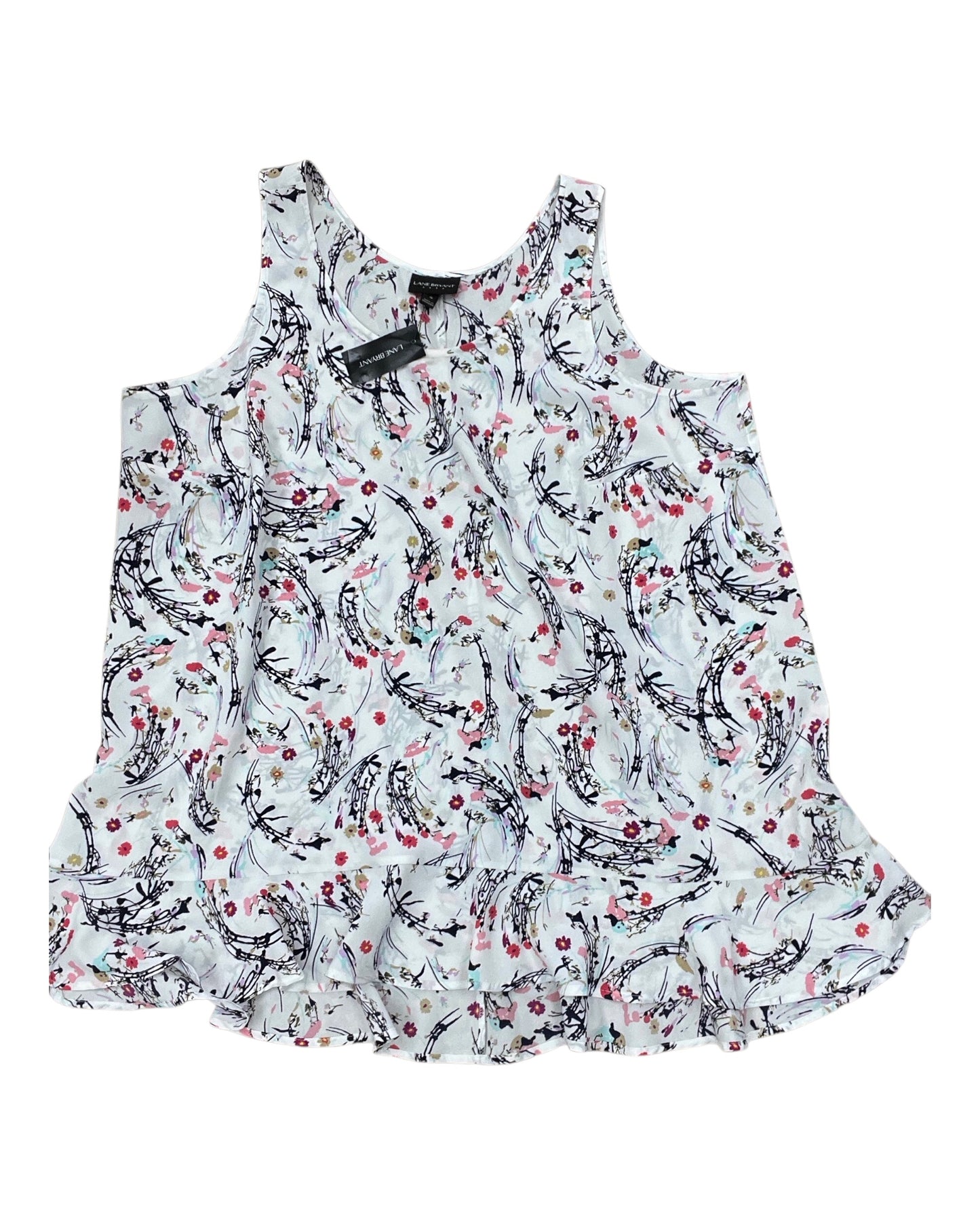 Top Sleeveless By Lane Bryant In Pink & White, Size:L