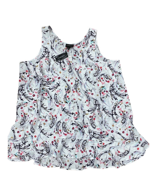 Top Sleeveless By Lane Bryant In Pink & White, Size:L