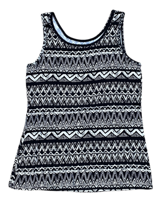 Top Sleeveless By Cato In Black & Tan, Size:S