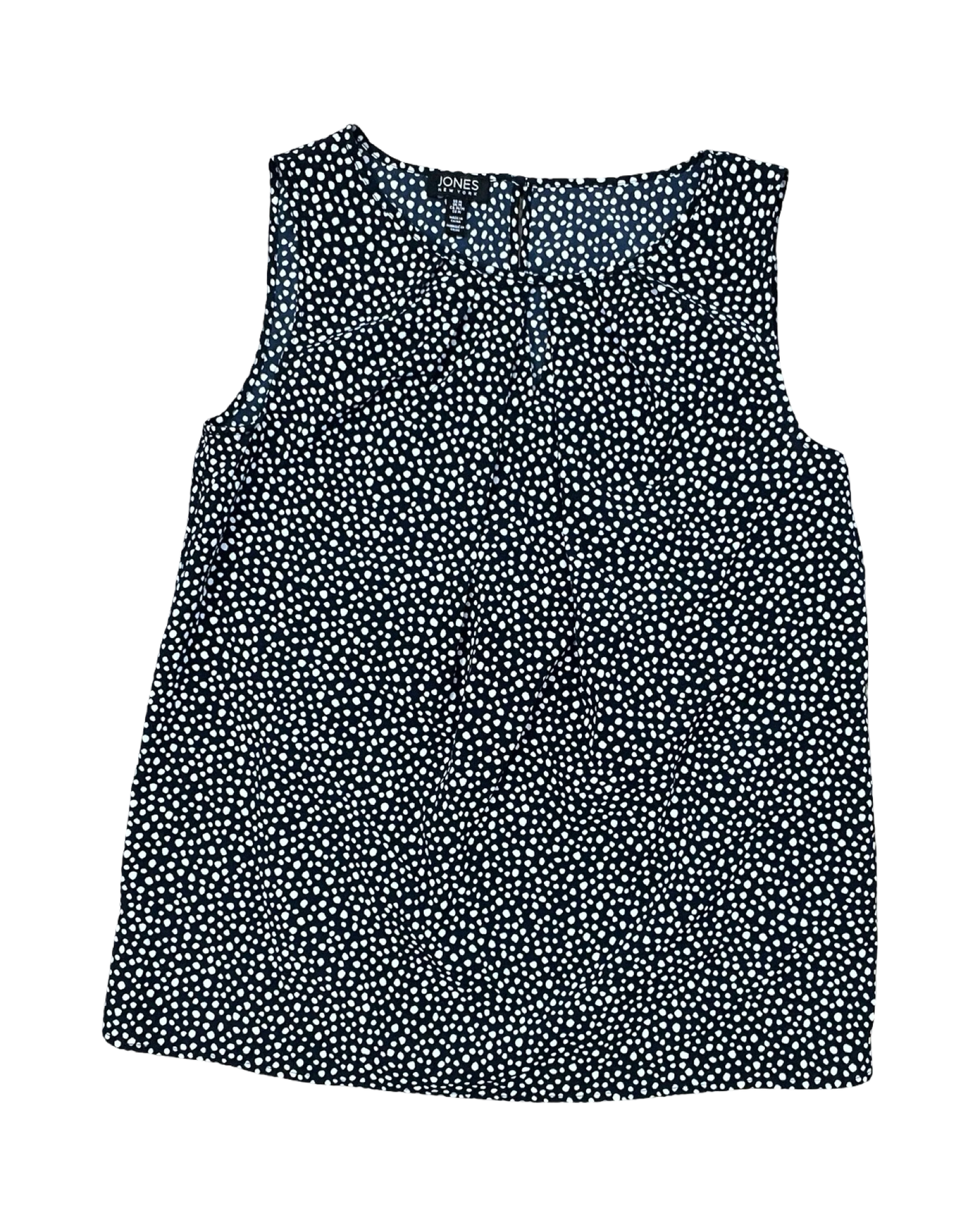 Top Sleeveless By Jones New York In Blue & White, Size:M