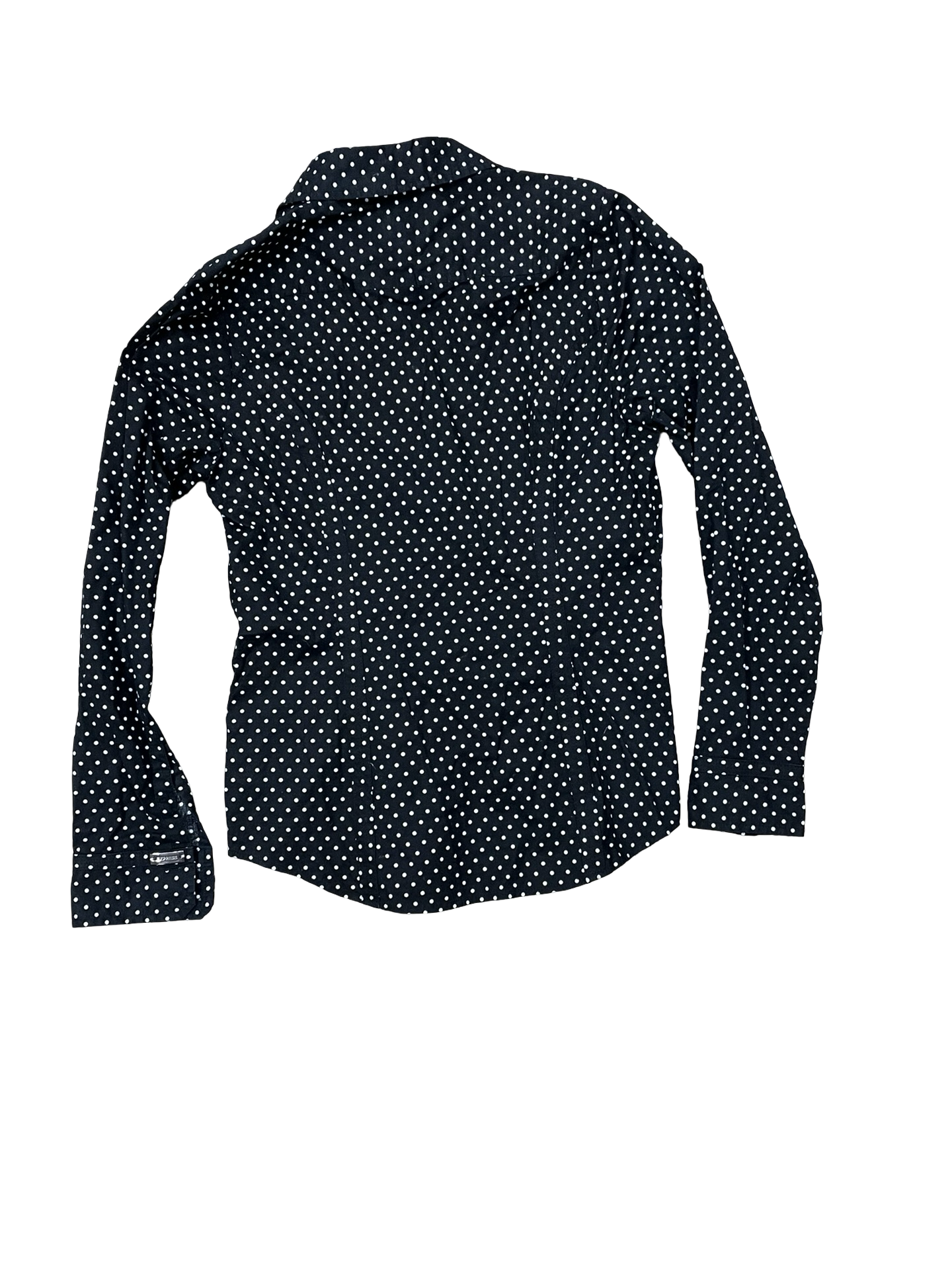 Blouse Ls By Express In Black & White, Size:S