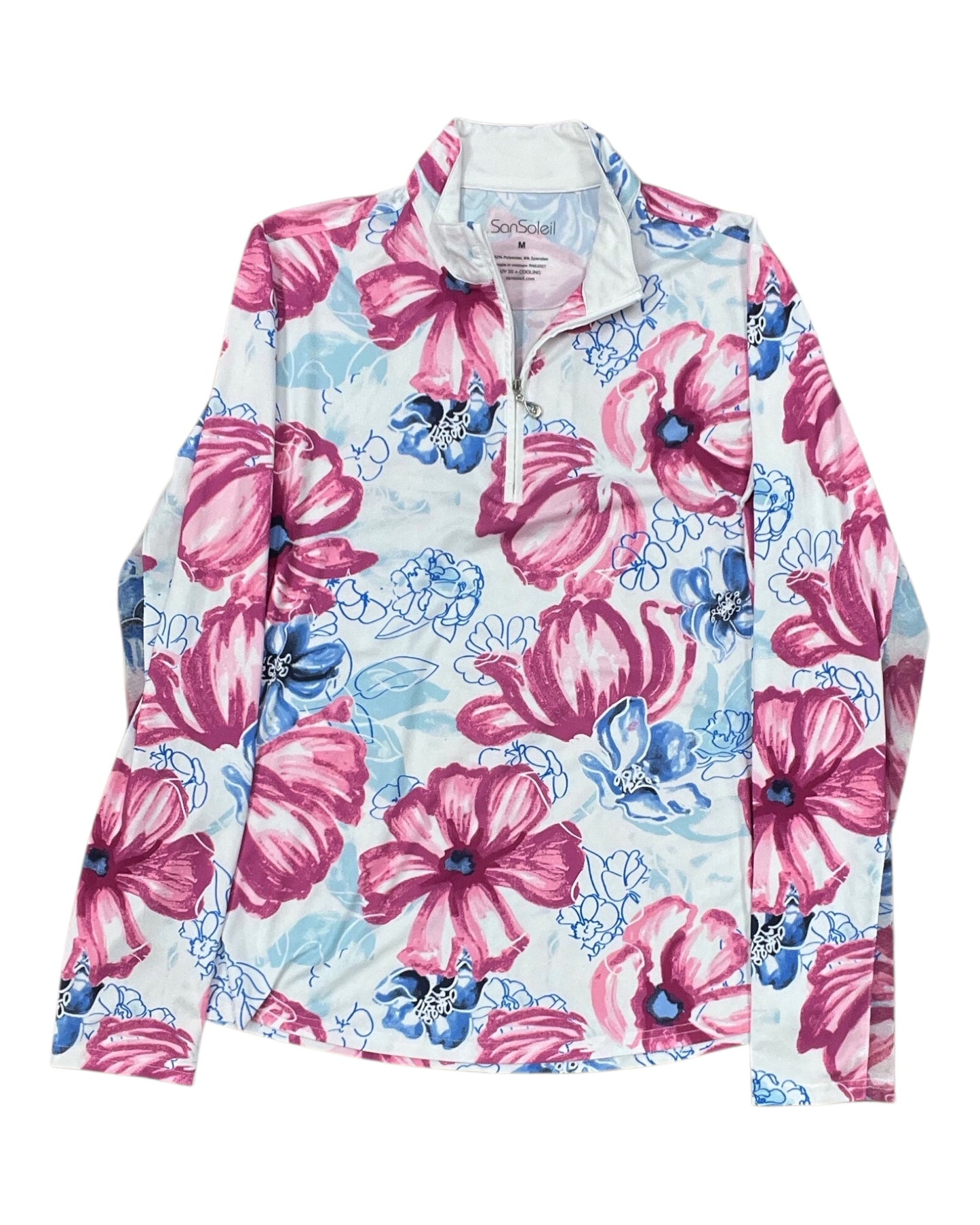 Top Ls By Clothes Mentor In Blue & Pink, Size:M
