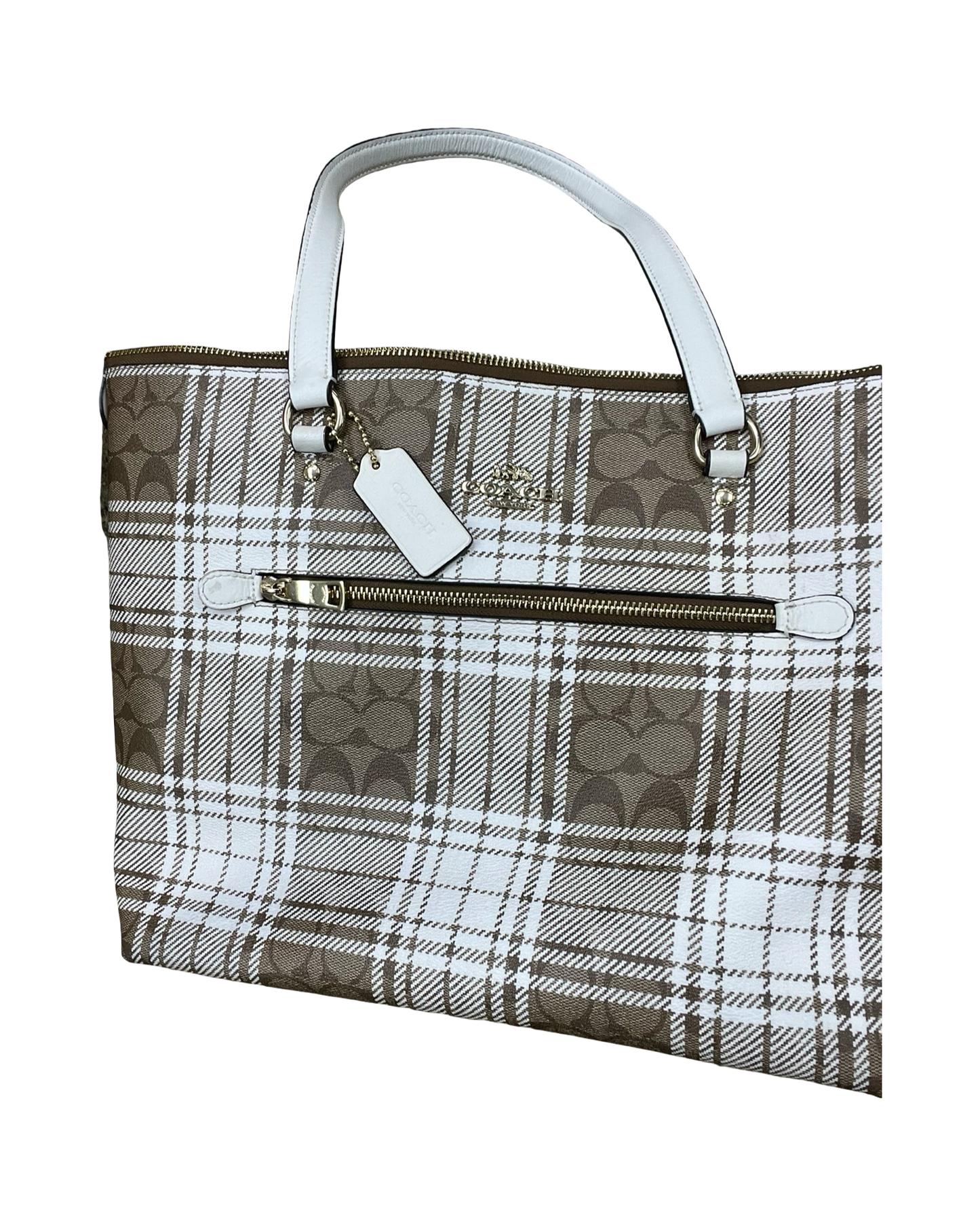 Tote Designer By Coach In Tan, Size:Large