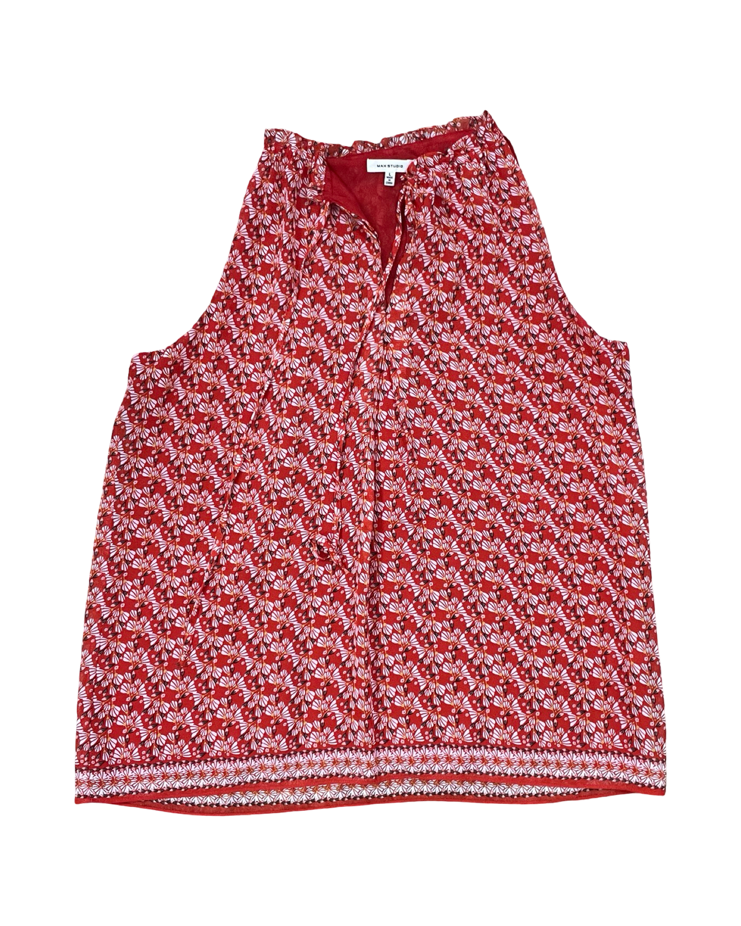 Top Sleeveless By Max Studio In Orange, Size:L
