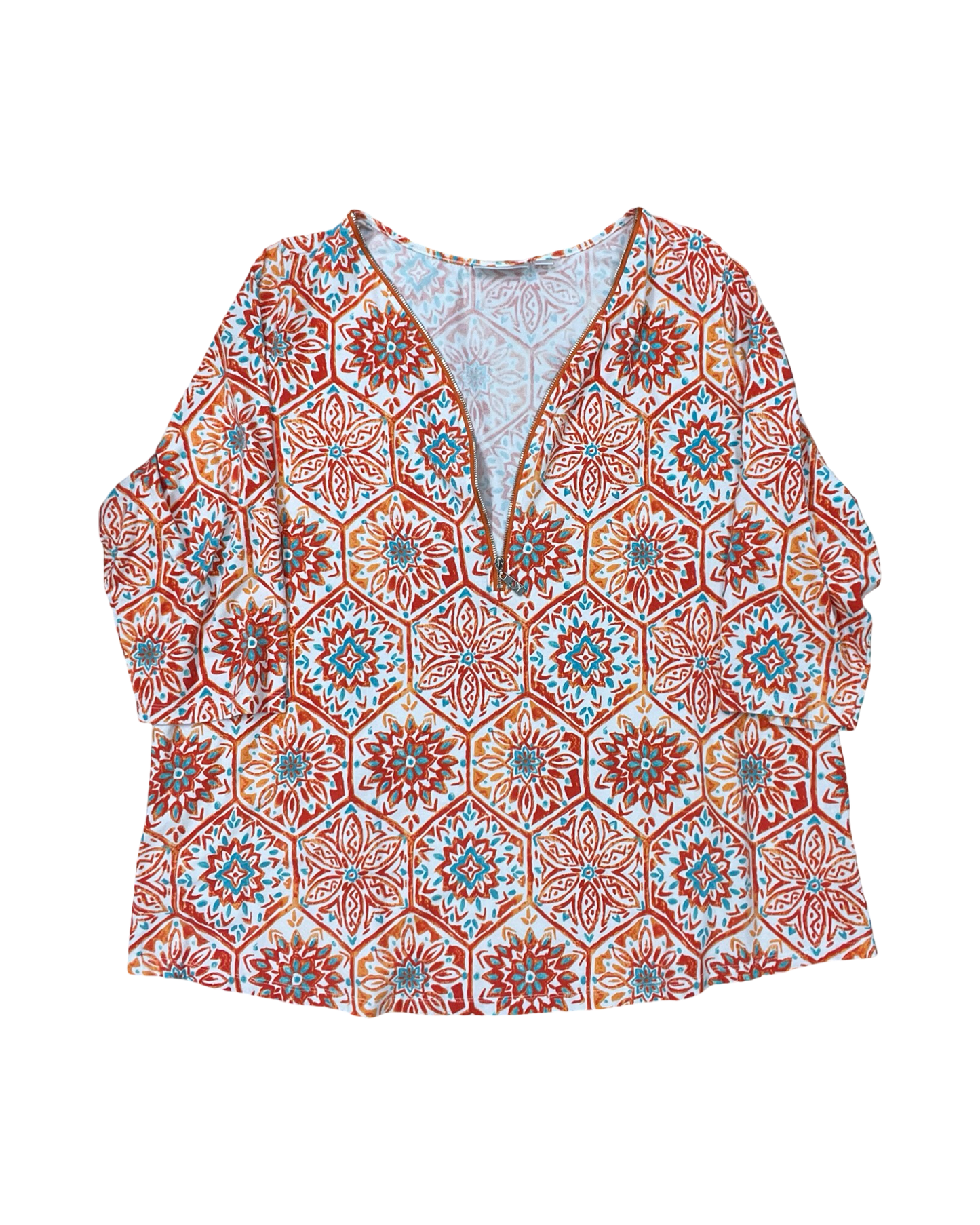 Top 3/4 Sleeve By Belle By Kim Gravel In Orange, Size:3X