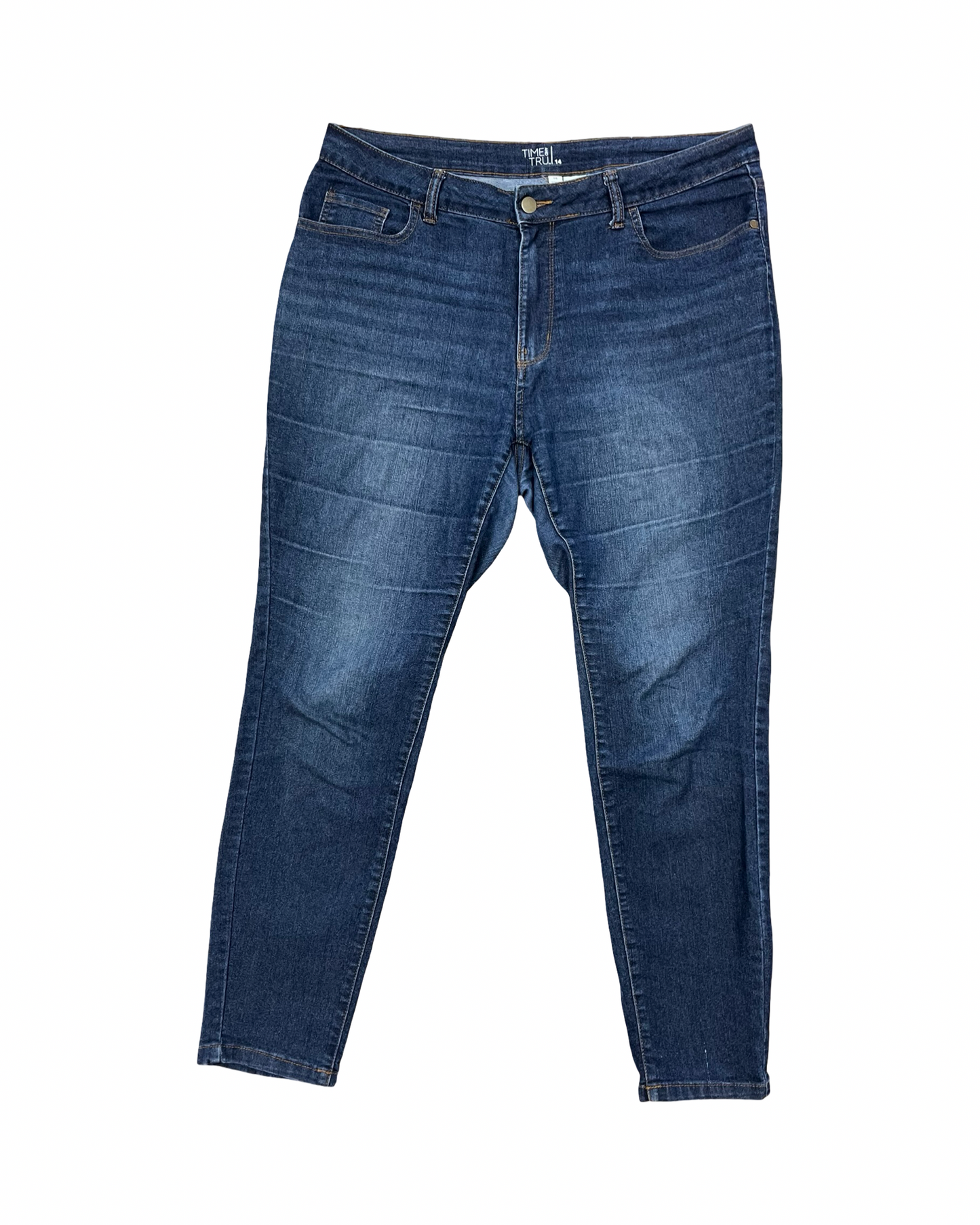 Jeans Skinny By Time And Tru In Blue Denim, Size:14