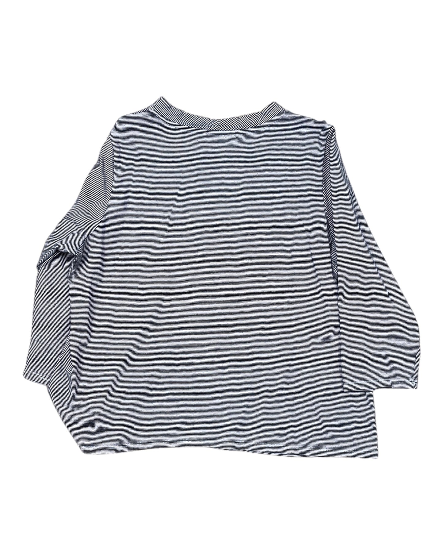 Top 3/4 Sleeve By Pure Jill In Black & White, Size:Mp