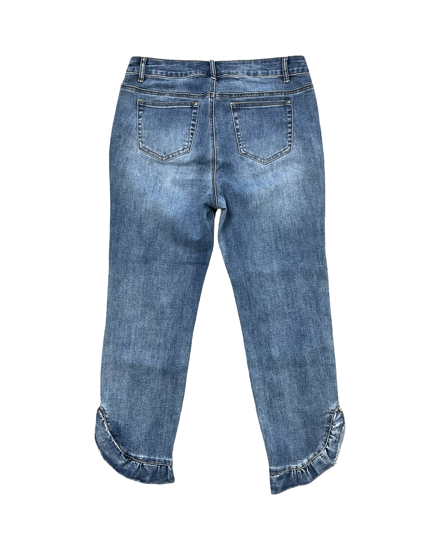 Jeans Cropped By Jw In Blue Denim, Size:10