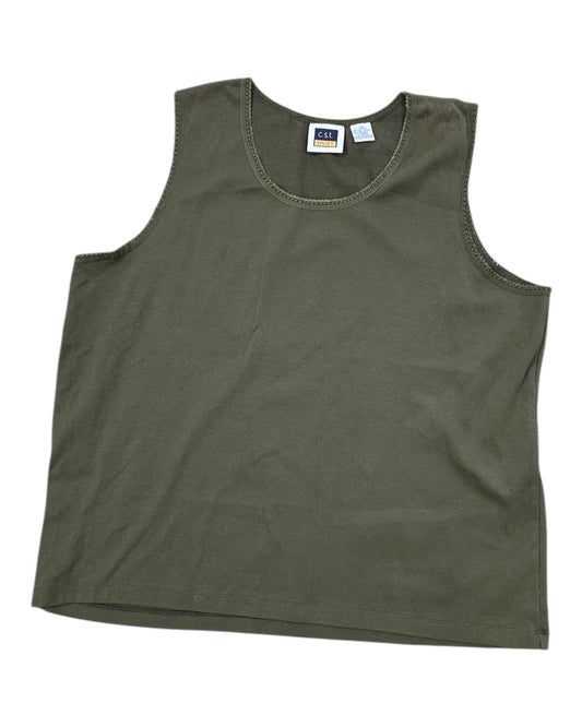 Tank Top By Clothes Mentor In Green, Size:3X