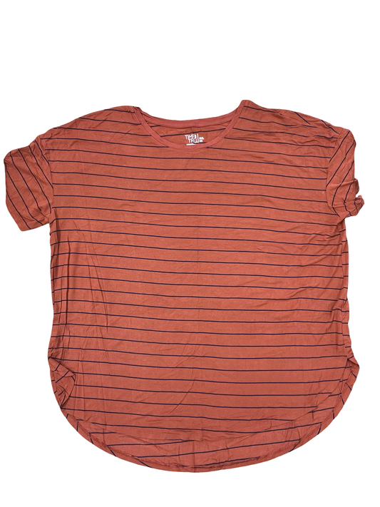 Top Ss By Time And Tru In Orange, Size:2X