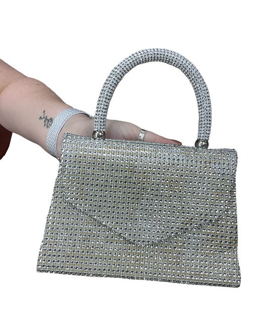 Handbag By Clothes Mentor In Silver, Size:Small