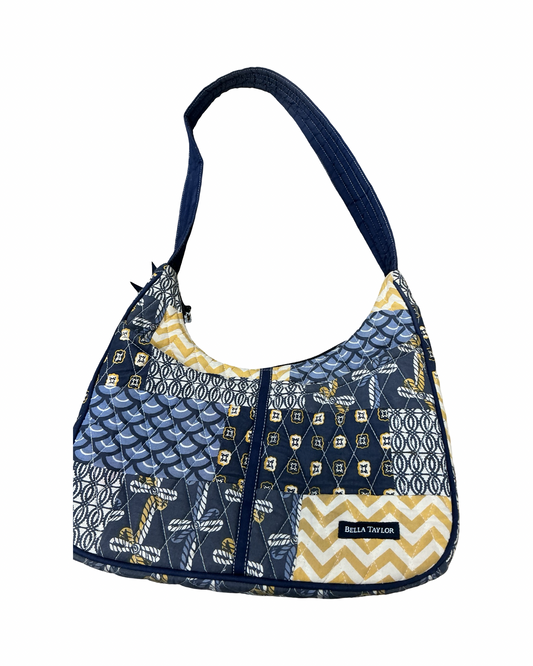 Handbag By Clothes Mentor In Blue & Yellow, Size:Medium