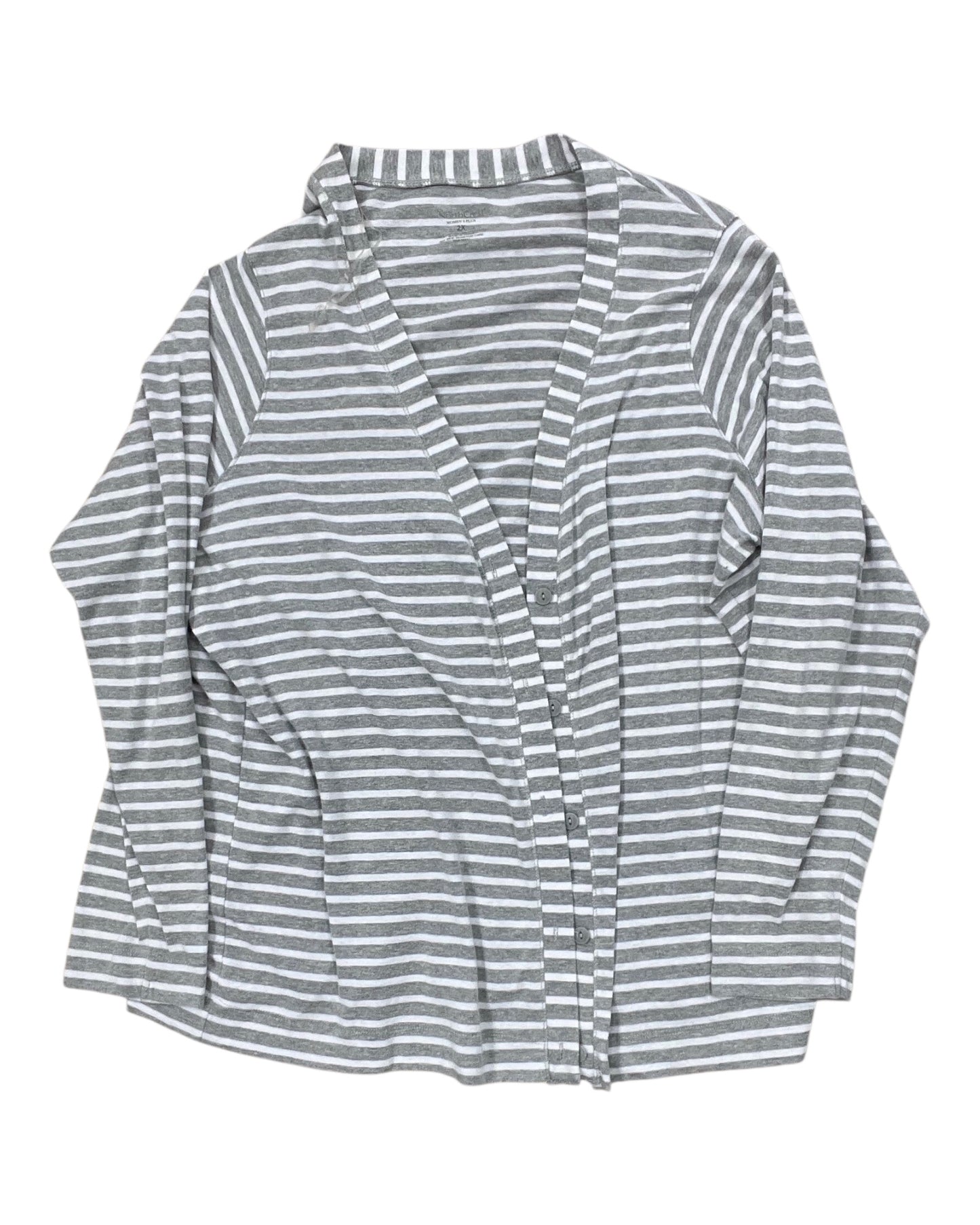 Cardigan By Northcrest In Grey, Size:2X