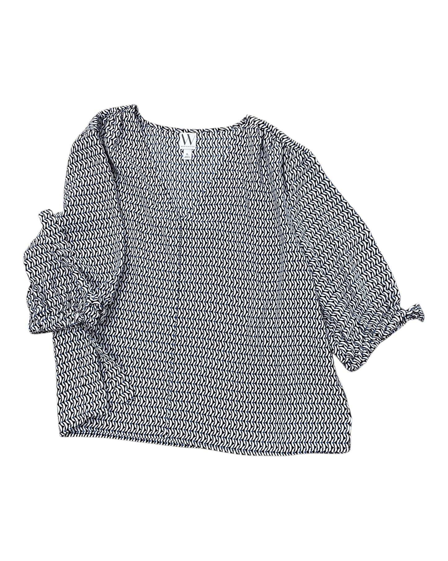 Top Ls By Worthington In Black & Blue, Size:Xl