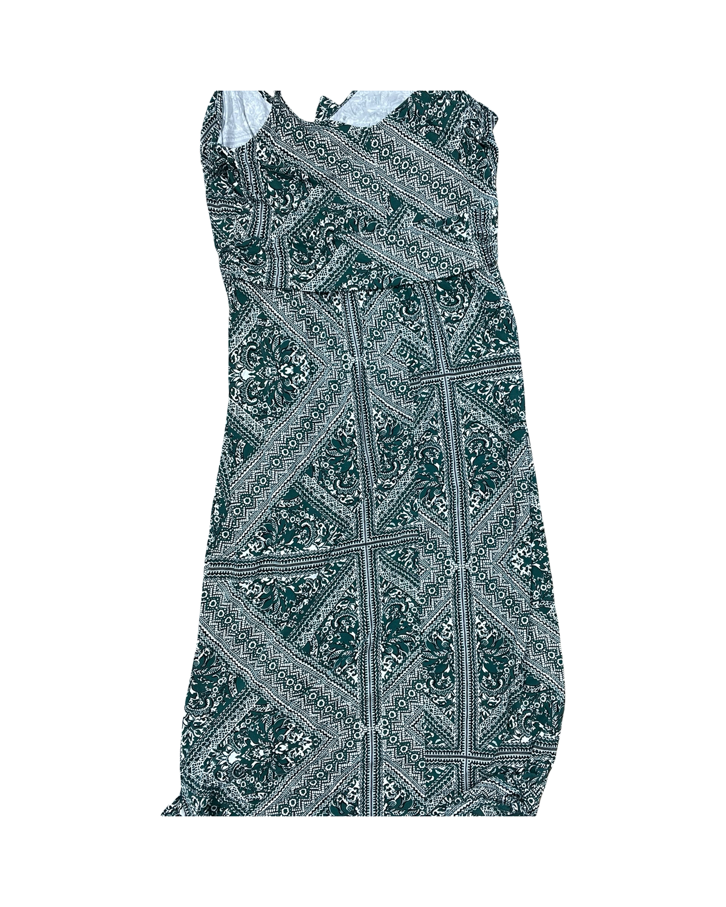 Dress Casual Maxi By Maurices In Green & White, Size:1X