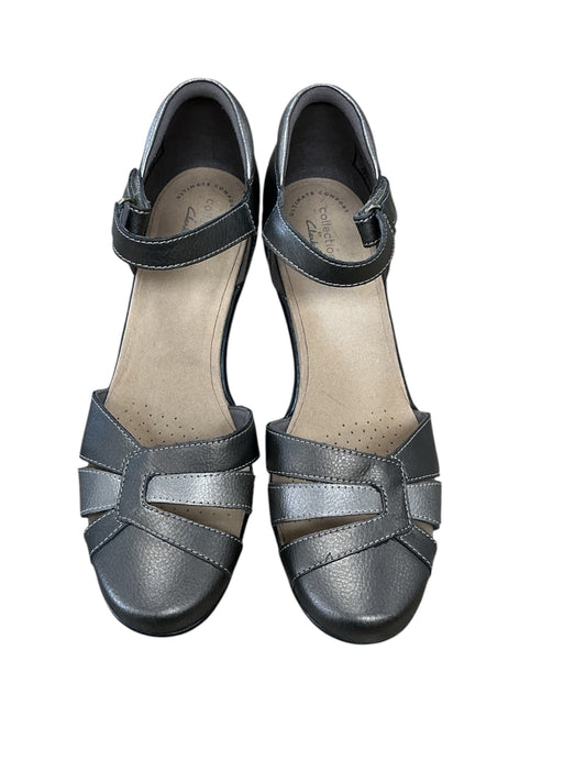 Sandals Heels Kitten By Clarks In Bronze, Size:11