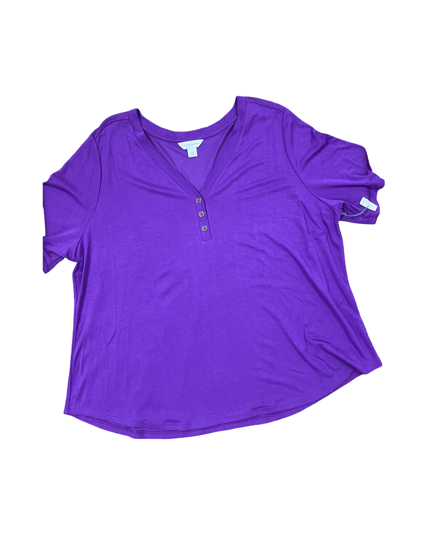 Top Ss By Liz Claiborne In Purple, Size:2X