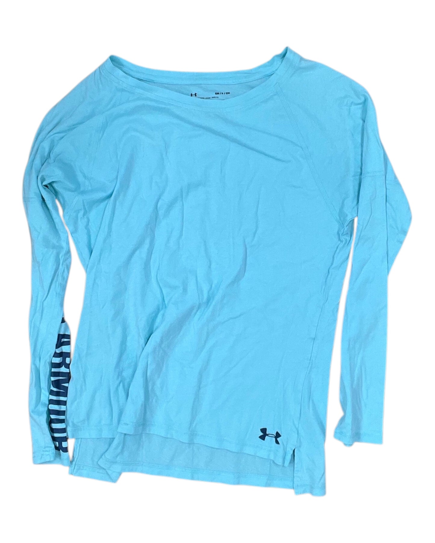 Athletic Top Ls Collar By Under Armour In Teal, Size:S