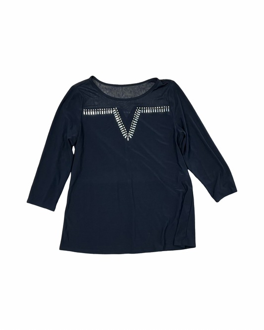 Top 3/4 Sleeve By Suzie In The City In Black, Size:S