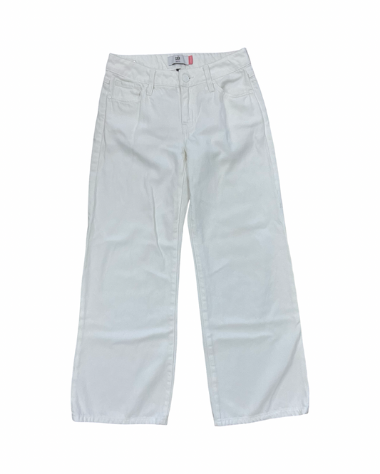 Jeans Wide Leg By Cabi In Cream Denim, Size:0