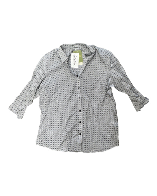 Blouse Ls By Cabelas In Black & Grey, Size:2X