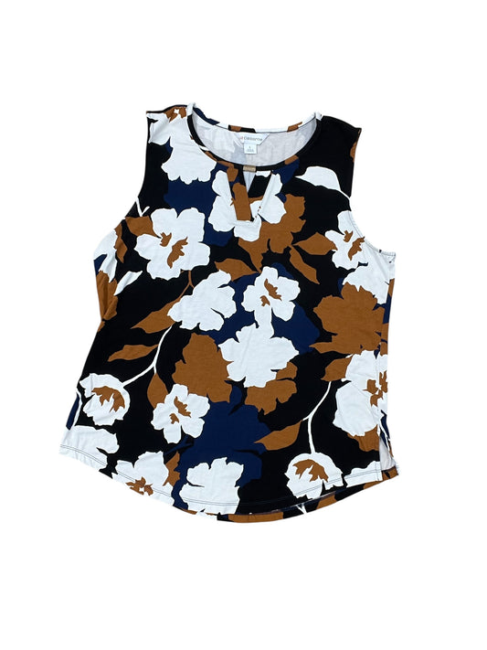 Top Sleeveless By Liz Claiborne In Blue & Orange, Size:L
