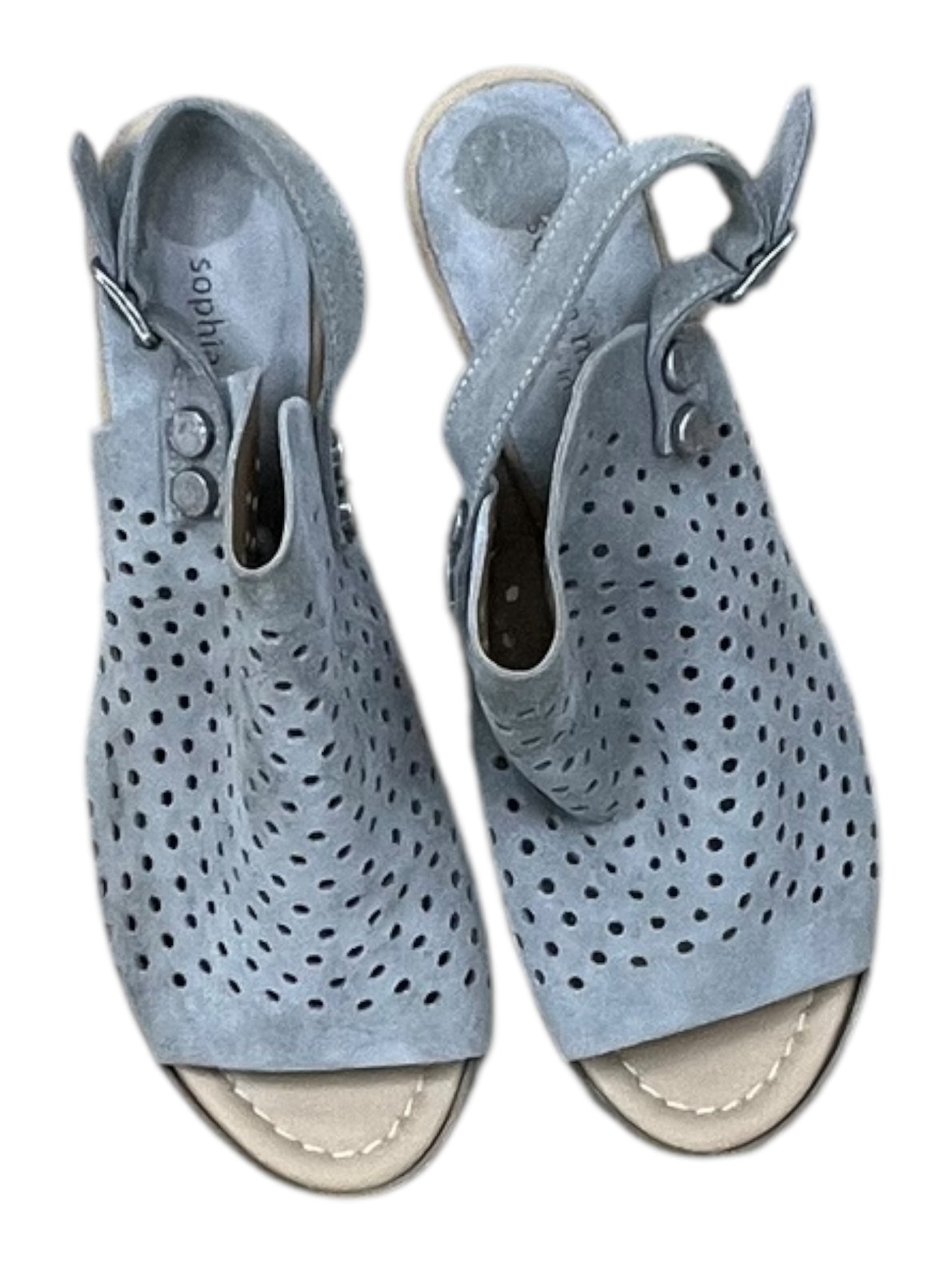 Sandals Heels Block By Clothes Mentor In Grey, Size:7.5