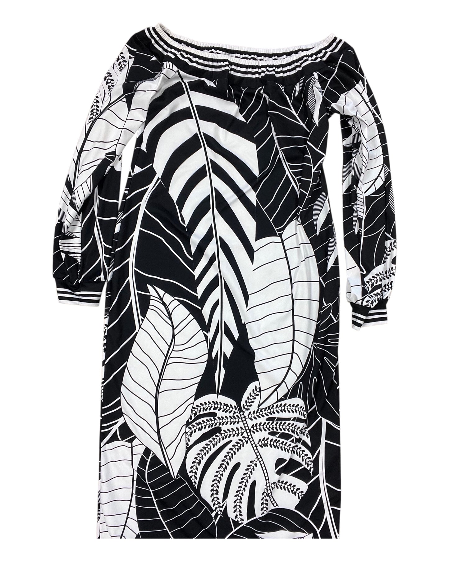 Dress Casual Midi By Clothes Mentor In Black & White, Size:Xl