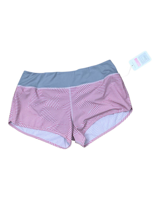 Athletic Shorts By Rabbit In Grey & Pink, Size:L