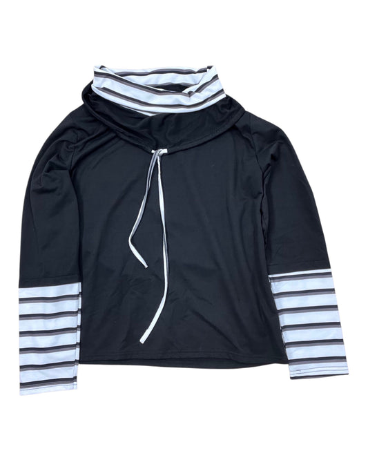 Top Ls By Clothes Mentor In Black & White, Size:Xl