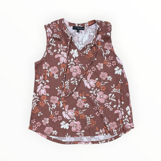 Top Sleeveless By Fred David In Brown & Pink, Size:L