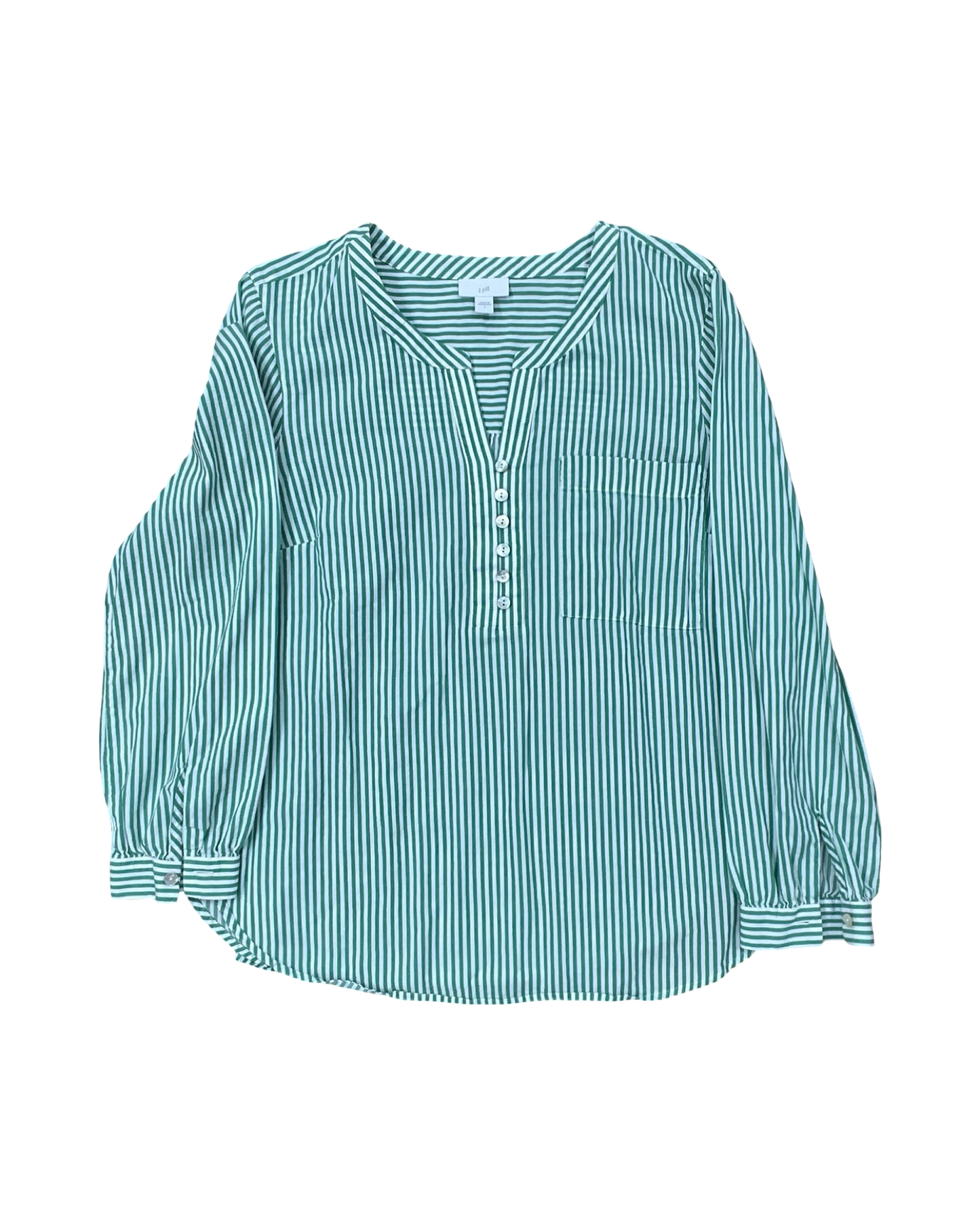 Top Ls By J. Jill In Green & White, Size:L