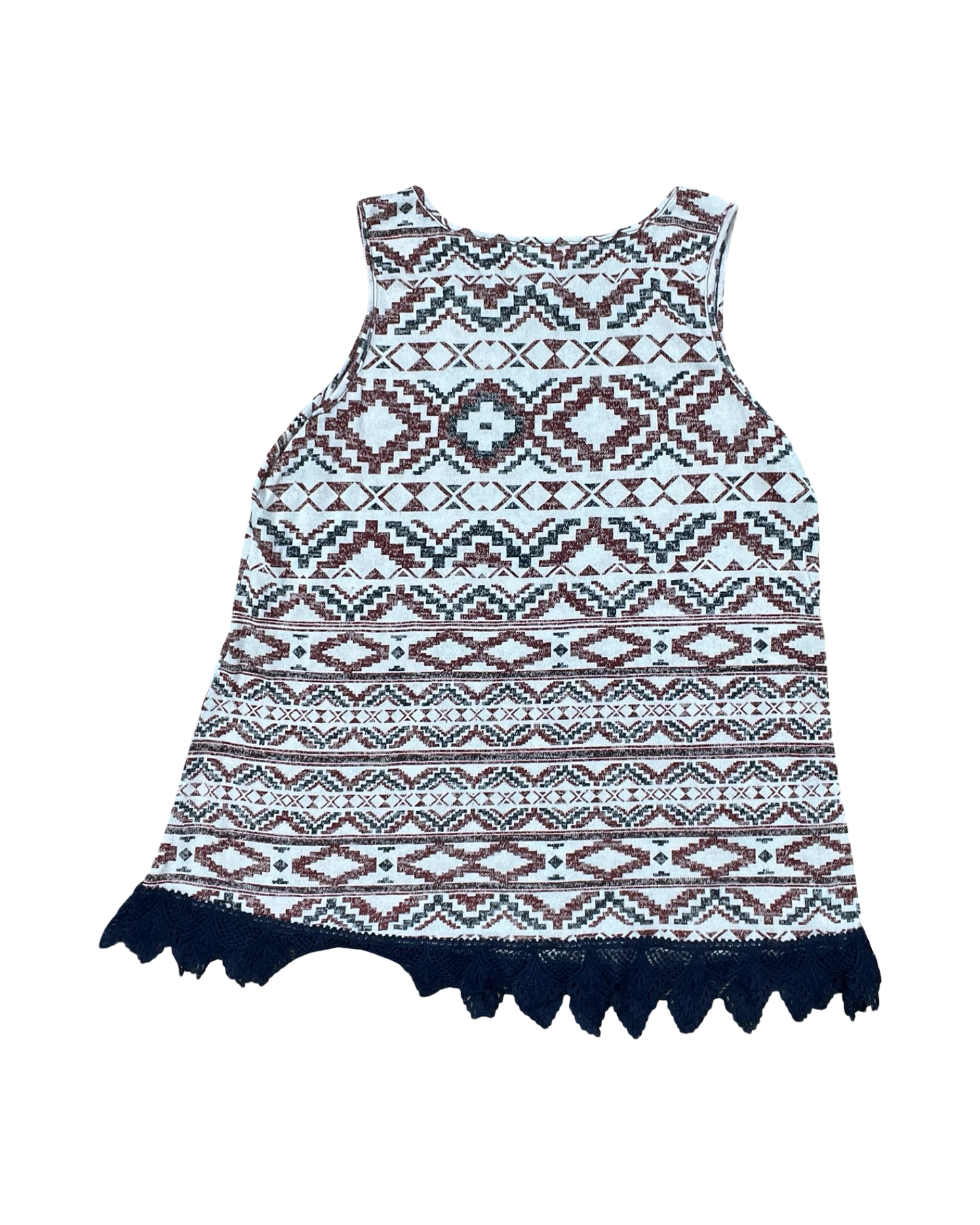 Top Sleeveless By Just Be In Cream & Red, Size:1X