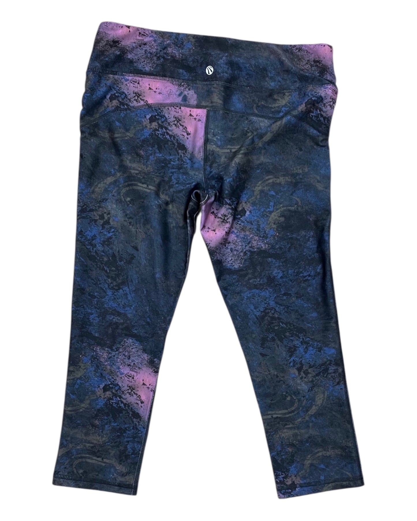 Athletic Leggings By Marika In Black & Purple, Size:12