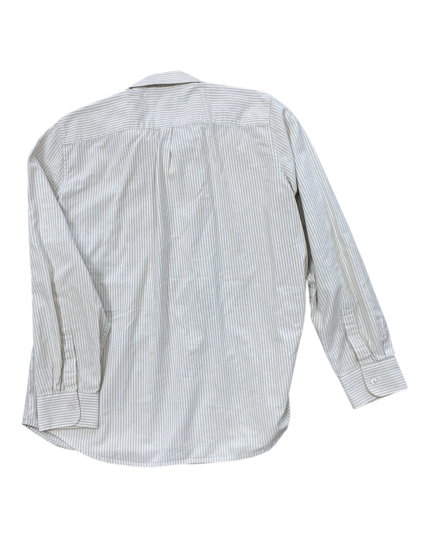 Blouse Ls By Lands End In Gold & White, Size:L