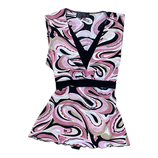 Top Sleeveless By Clothes Mentor In Black & Pink, Size:M