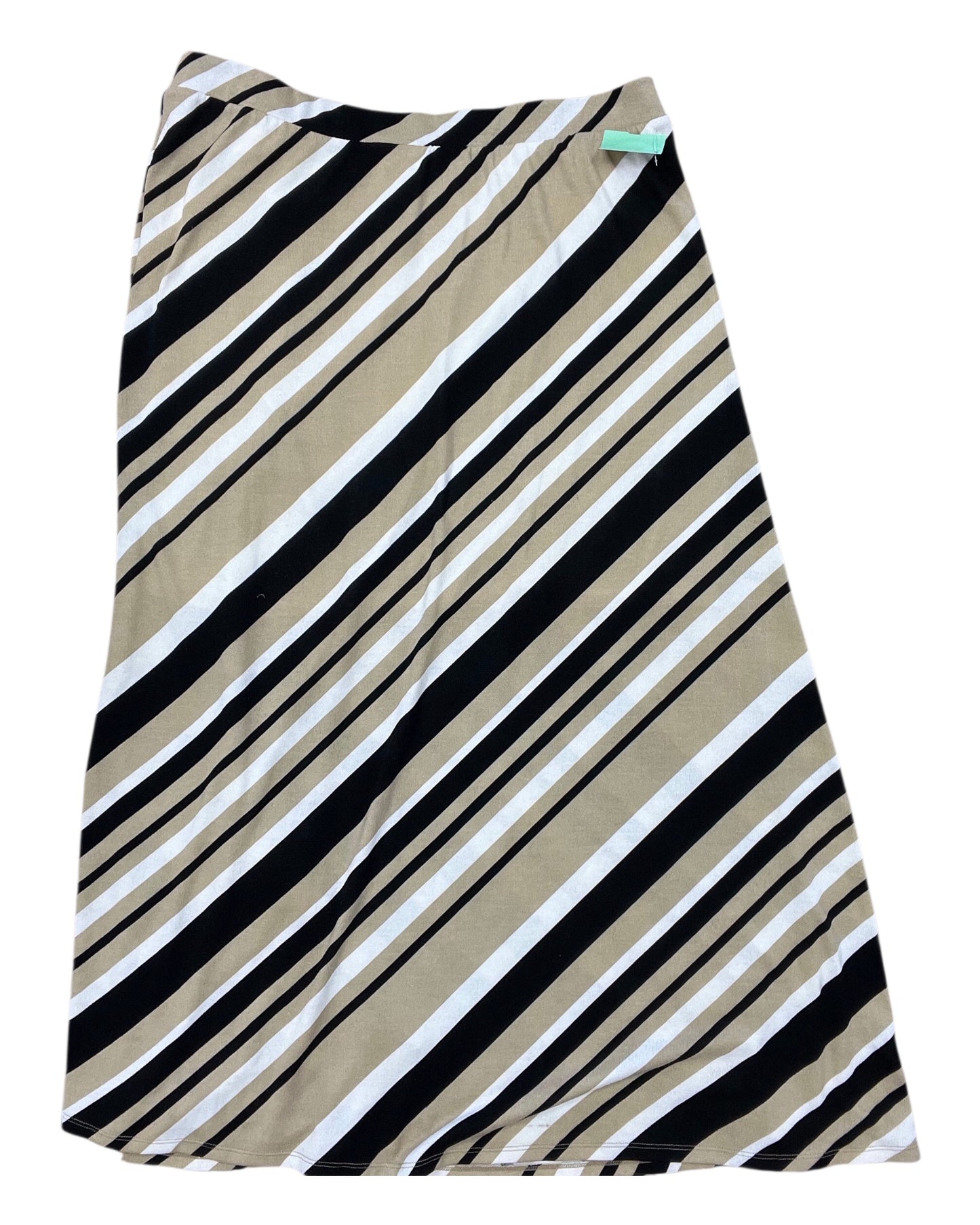 Skirt Maxi By Clothes Mentor In Tan & White, Size:2X