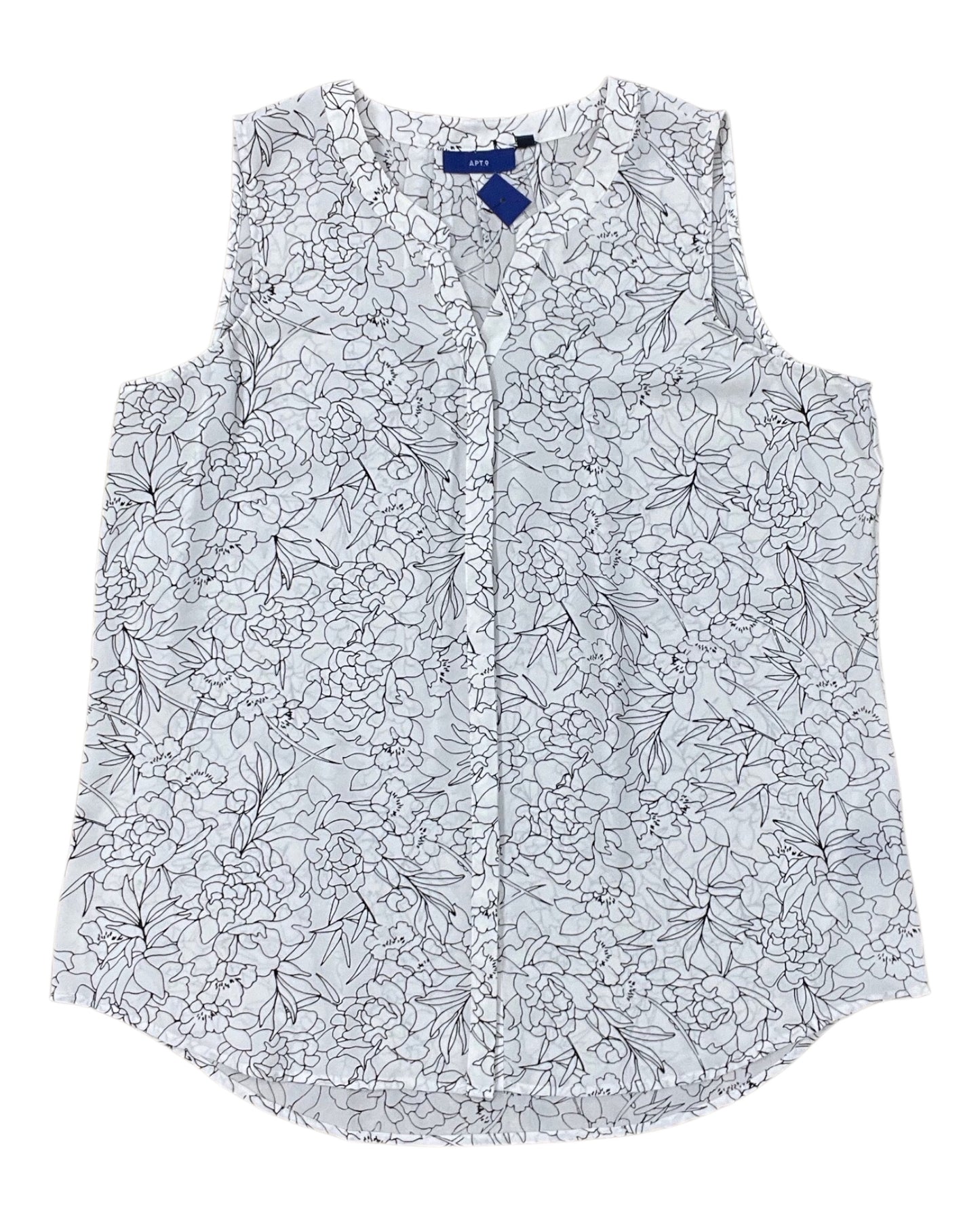 Blouse Sleeveless By Apt 9 In White, Size:L