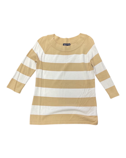 Top Ss By Jones New York In Tan & White, Size:M