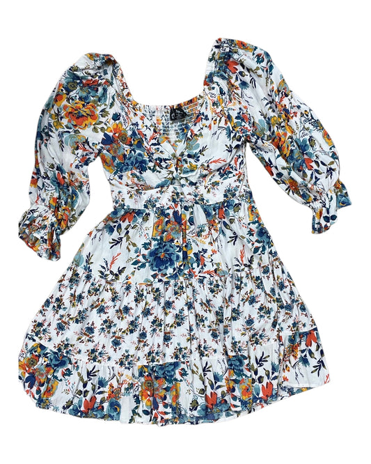 Dress Casual Short By Angie In Blue & Orange, Size:L